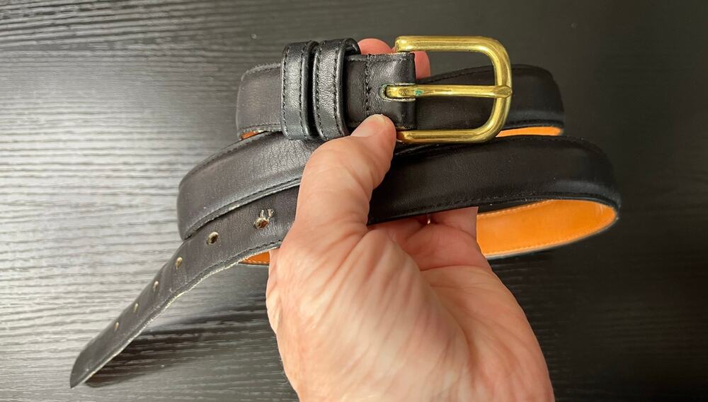 Vintage Coach Classic Preppy Style Black Leather Belt with Brass Buckle